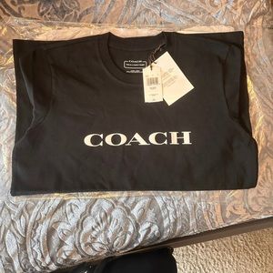 XS Coach Black Essential T Shirt In Organic Cotton